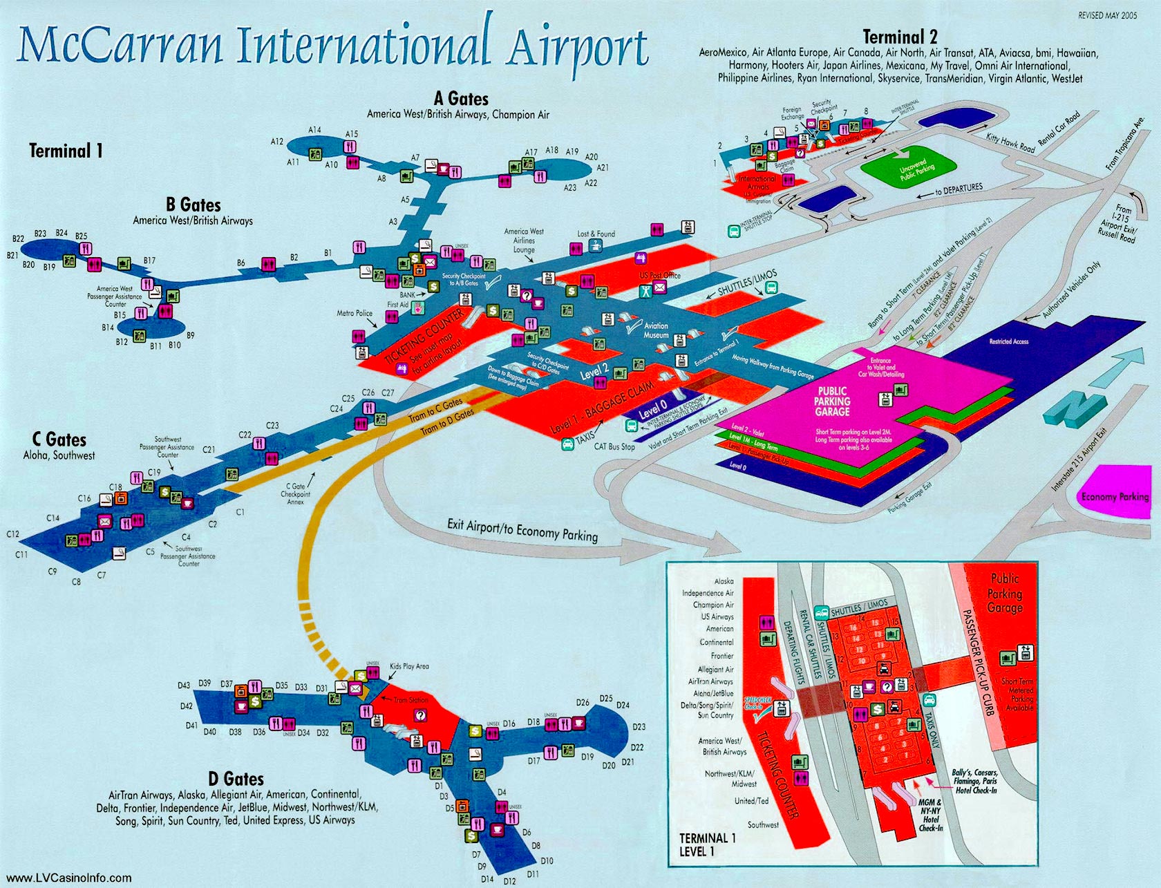 Area map las vegas airport