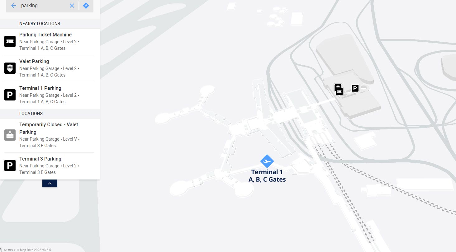 McCarran Airport parking at terminal 1 map