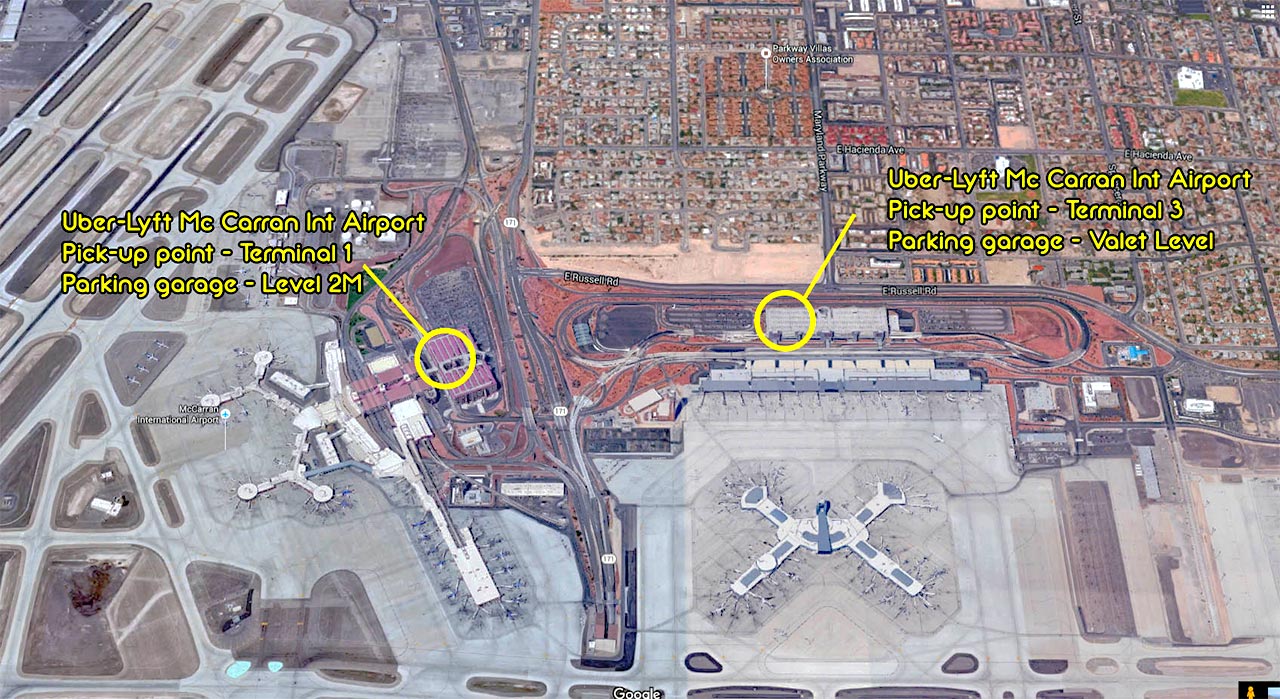 Parking Las Vegas airport map